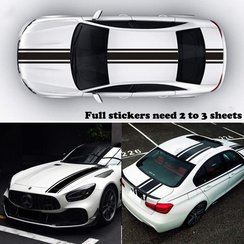 Leasinder 49"x 8.7" Car Hood Sticker Auto Racing Stripes Body Side Decal Hood Stripe Decal Vinyl Modified Decoration Accessories for Vehicles (A Red) - Image 5